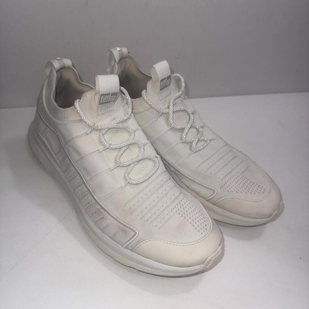 Fitflop White Knit Sports Minimalist Gym Athletic Shoes Sneakers Women's Size 10